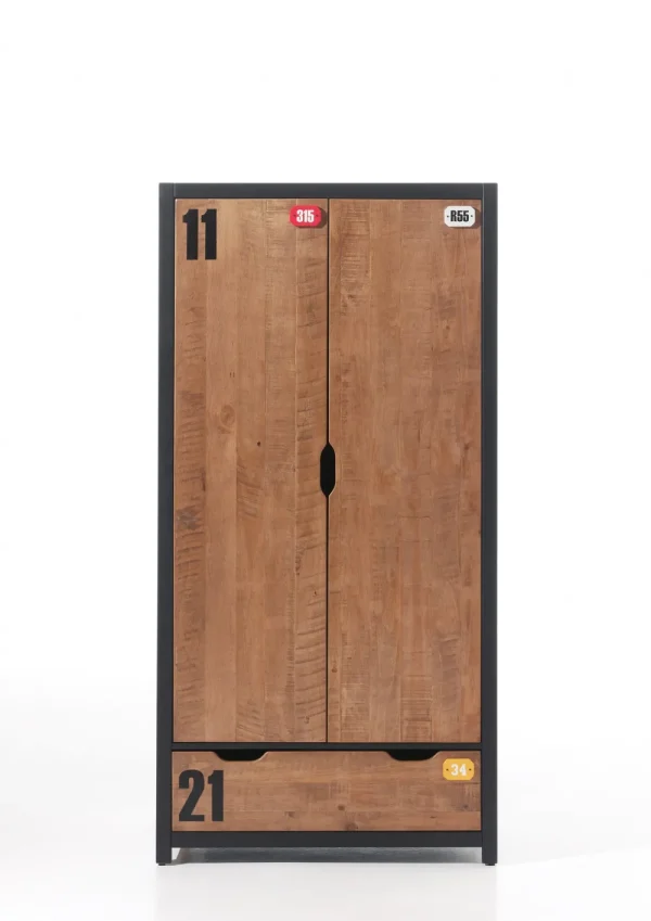 Vipack - Kleerkast Alex - AXKL1219 - Natuur - 55x200x100cm | Belga Meubelen Online