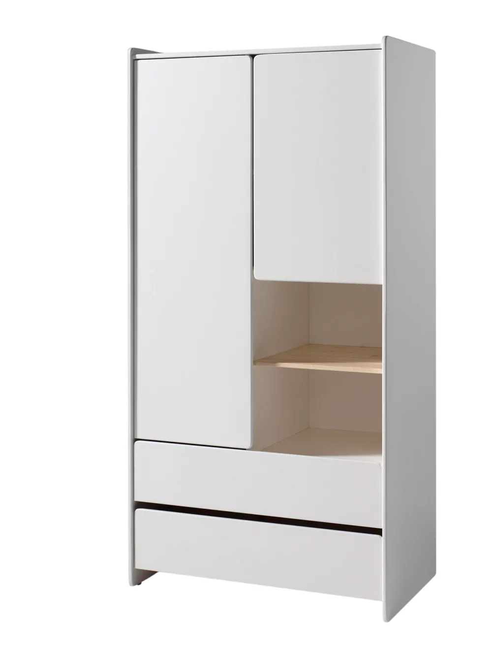 vipack__kleerkast_kiddy___0-1.webp Vipack - Kleerkast Kiddy - KIKL2214 - Wit - 90x180x55cm | Belga Meubelen Online