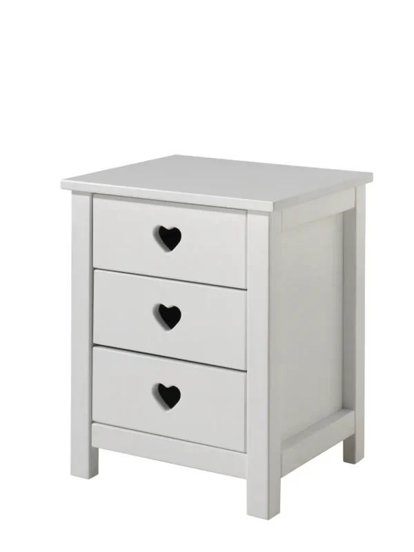 Vipack - Nachtkastje Amori - AMNA1314 - Wit - 40x55x45cm | Belga Meubelen Online