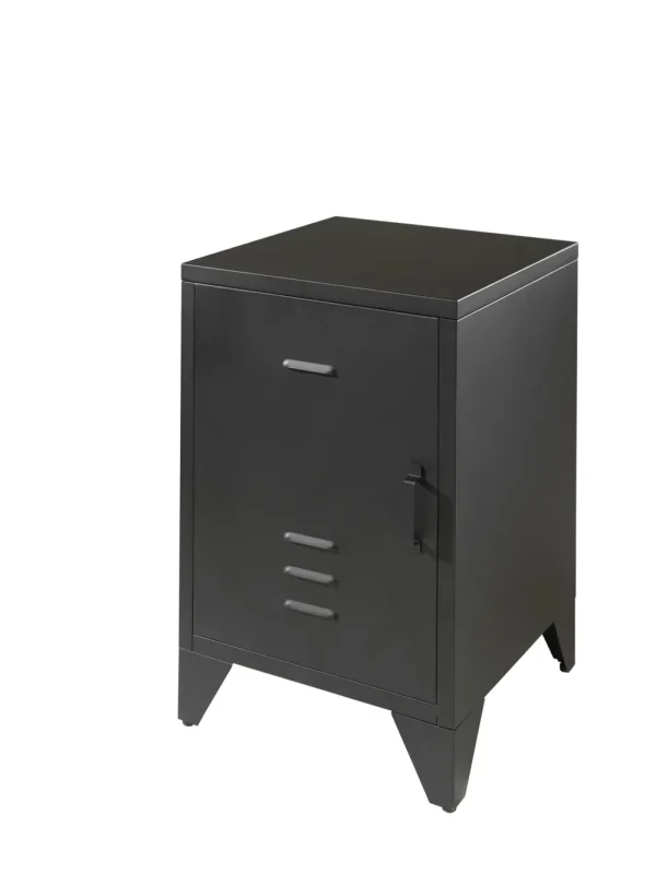 Vipack - Nachtkastje Bronxx - BRNA1118 - Zwart - 40x60,5x40cm | Belga Meubelen Discount