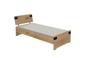 Wimex - Eenpersoonsbed Liverpool - Donkere Eik - 90x85x200cm | Belga Meubelen Discount