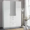 Wimex - Kleerkast Aachen - 3 deuren - 3 lades - Wit - 135x198x58cm | Belga Meubelen Fashion