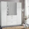 Wimex - Kleerkast Aachen - 4 deuren - 4 lades - Wit - 180x198x58cm | Belga Meubelen Sale