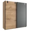 Wimex - Kleerkast Liverpool - 2 schuifdeuren- Donkere Eik/Antraciet - 135x199x58cm | Belga Meubelen Online