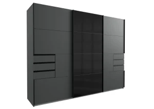 Wimex - Kleerkast Saigon - Schuifdeuren - Zwart - 270x218x65cm | Belga Meubelen Fashion