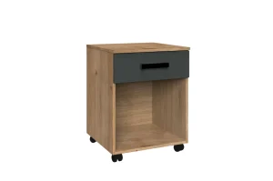 Wimex - Rolcontainer Liverpool - Donkere Eik/Grijs - 49x59x45cm | Belga Meubelen Outlet