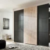 Wimex - Schuifdeur Kleerkast Portfield - 3 Deuren - Grafiet en Eiken - 300x65x216 cm | Belga Meubelen Outlet