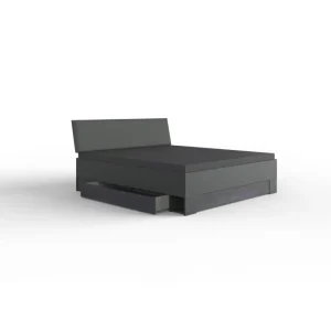 Wimex - Tweepersoonsbed Kopenhagen - Donkergrijs - 180x96x200cm | Belga Meubelen Clearance