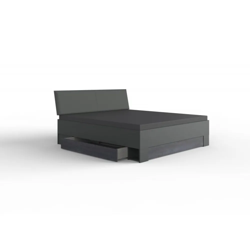 wimex__tweepersoonsbed_ko_0.webp Wimex - Tweepersoonsbed Kopenhagen - Donkergrijs - 160x96x200cm | Belga Meubelen Best