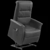 YLF - Relaxfauteuil Yani - Leder - Zwart - Twee motoren - 75x100x80cm | Belga Meubelen Online