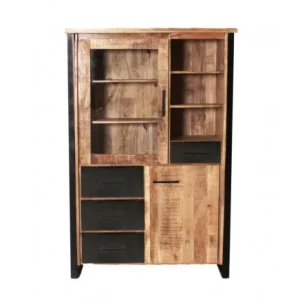 ZST - Vitrine San Remo - Massief - Mangohout - 120x185x45cm | Belga Meubelen Best